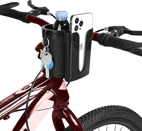 Miniatura 5 de Accmor Portavasos para bicicleta 3 en 1 con soporte para teléfono celular y llaves, soportes para botellas de agua para bicicleta, soporte universal