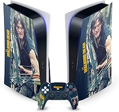 Head Case Designs Officially Licensed AMC The Walking Dead Daryl Lurk Daryl Dixon Graphics Vinyl Faceplate Gaming Skin Decal Compatible with Sony Playstation 5 PS5 Disc Console & DualSense Controller