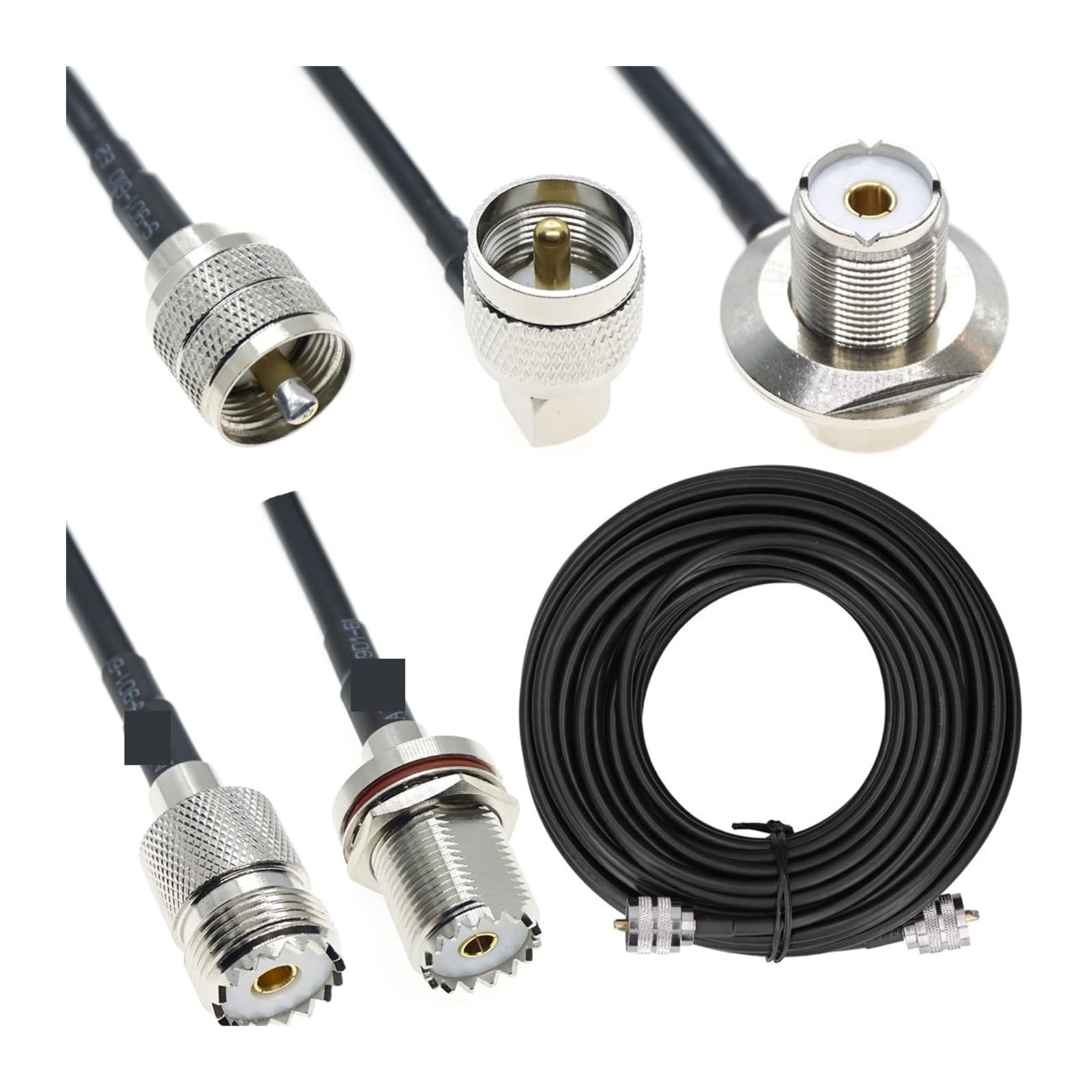 RG58 PL259 SO239 Maschio Femmina Spina Jack Crimpare Destro Connettore Coassiale Cavo di prolunga antenna RF coassiale 50ohm 5M(TYPE G,20M)