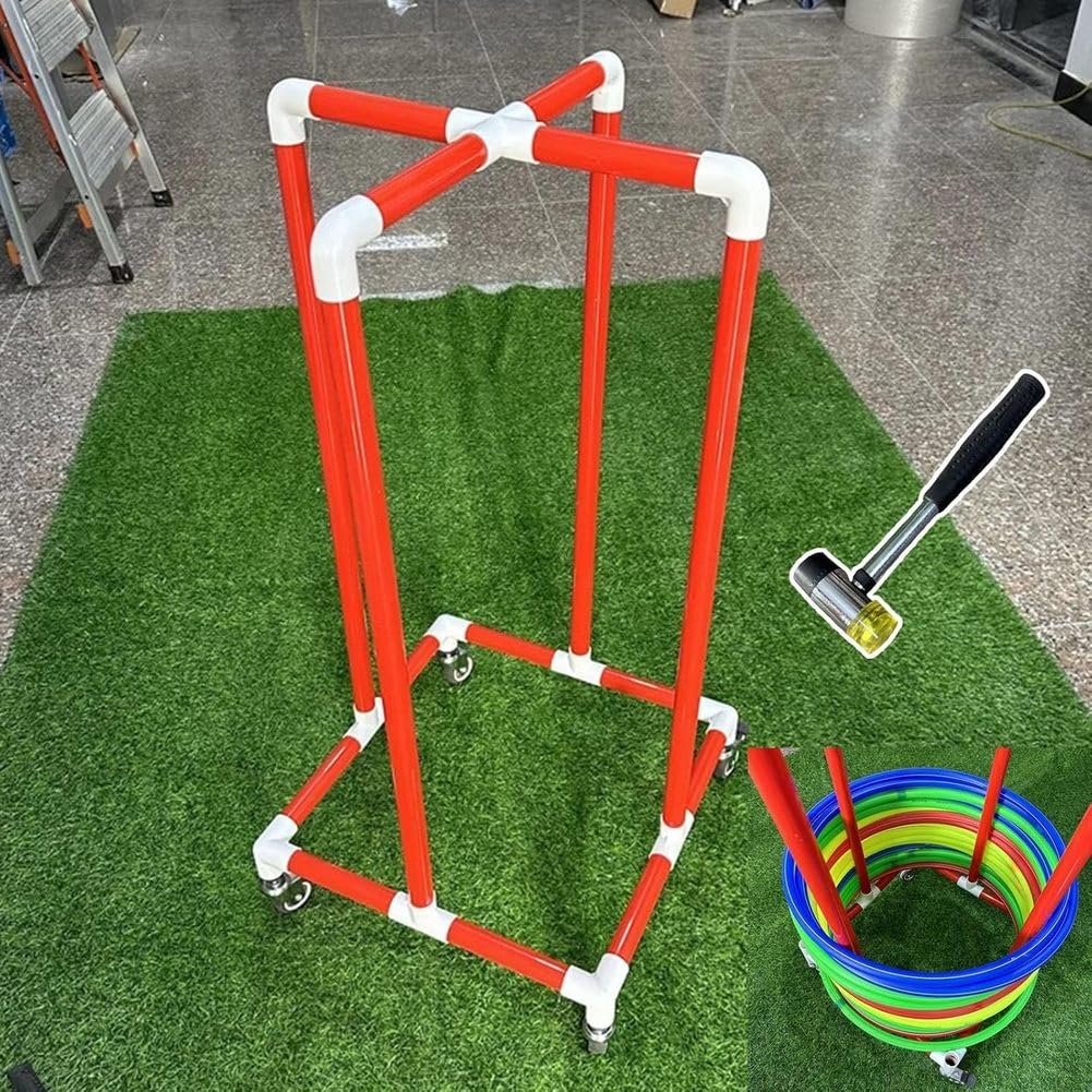 Support Mobile pour Cerceaux De Hula Hoop, Chariot De Rangement en PVC pour Cerceaux De Hula Hoop, Support De Rangement Portable pour Cerceaux De Fitness