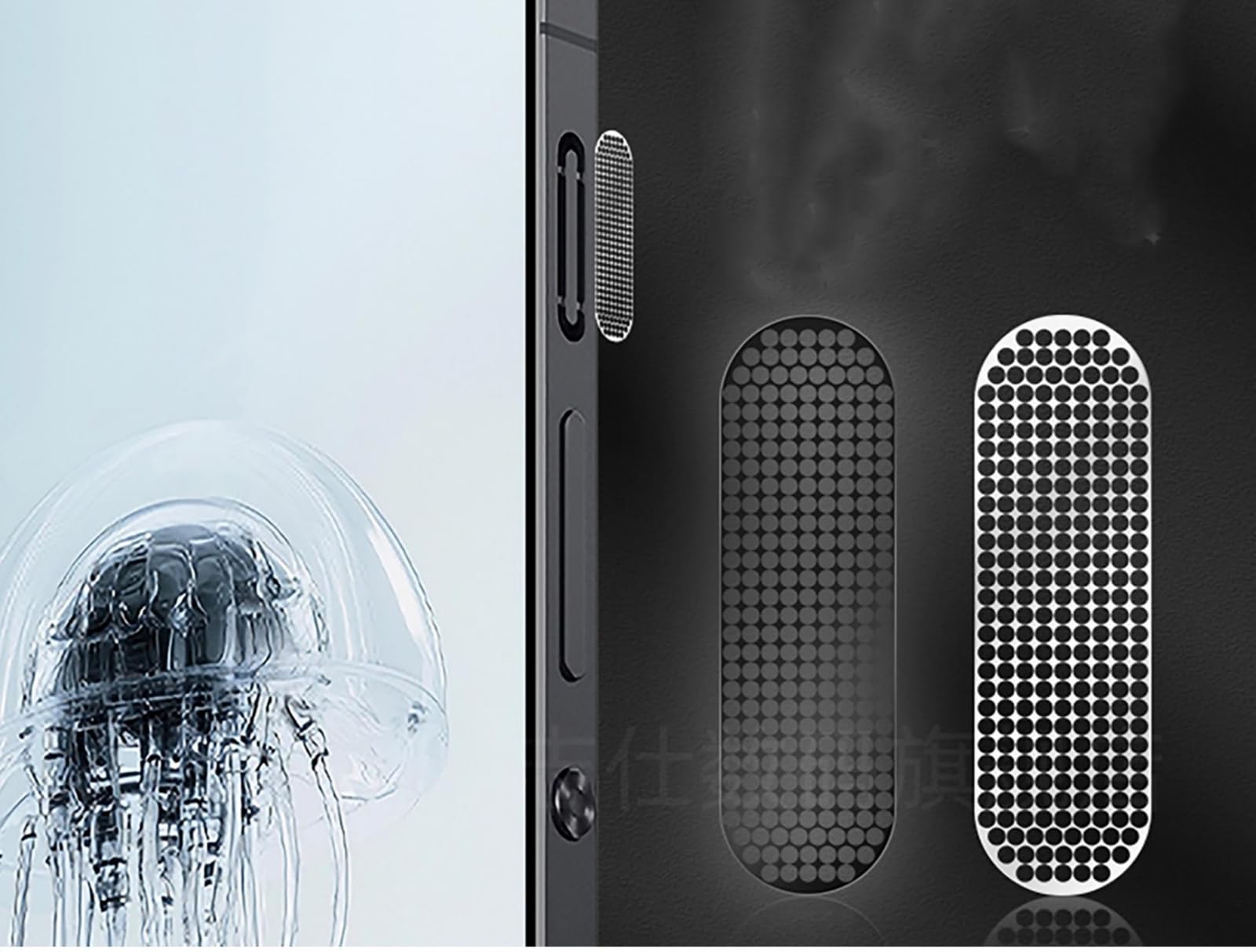 GIOPUEY Maille Anti Poussière Aluminium Collé pour RedMagic 10S Pro/10 Pro/9S Pro/9 Pro/8S Pro/8 Pro, Haut - Parleur et Radiateur évents Anti Dust [4+4 Pack] - Black
