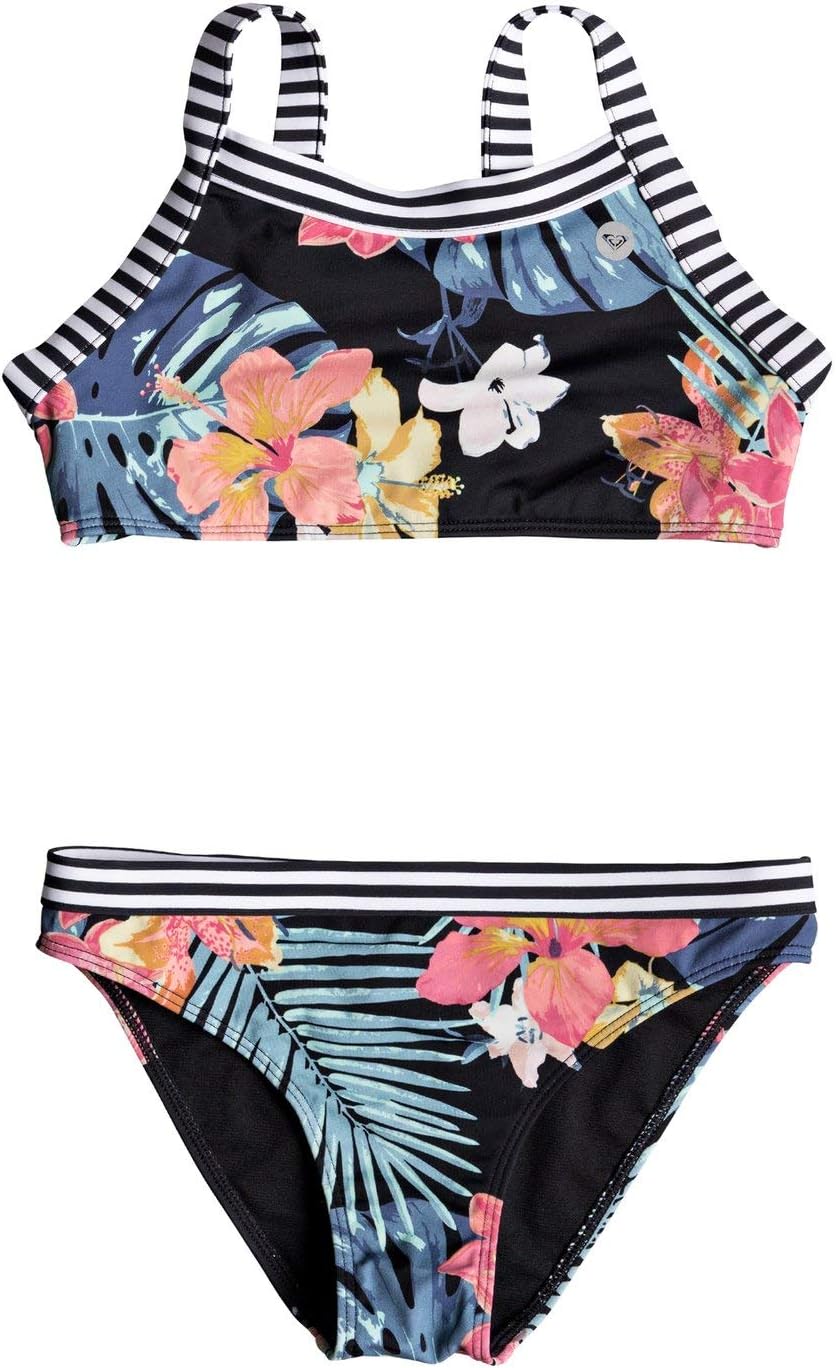 Roxy Girls' Island Trip Crop Top Swimsuit Set