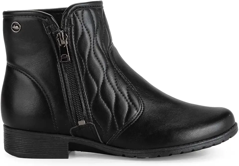 Bota Feminina Conforto Salto Baixo Dia A Dia Dakota - Preto