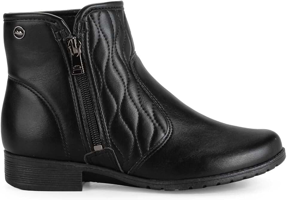 Bota Feminina Conforto Salto Baixo Dia A Dia Dakota - Preto