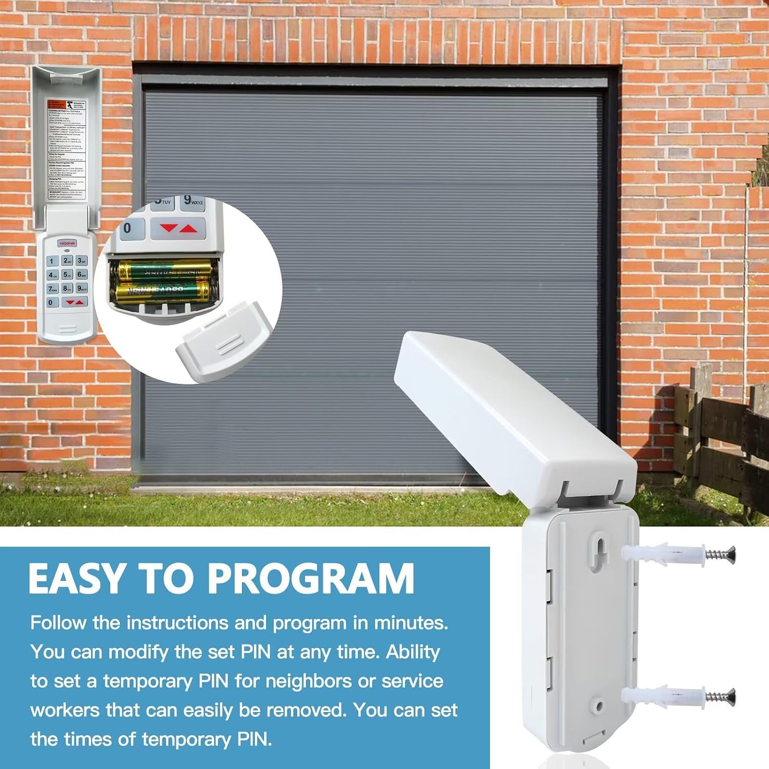 New Upgraded Garage Door Opener Wireless Keyless Keypad Replacement for Genie Intellicode I Opener 390MHz: for Legacy 496CD, for Legacy 696CD, for Legacy 696CD-B