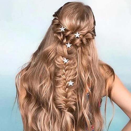 Miniatura 9 de Unicra Horquillas doradas para el cabello, diseño de estrella, para novia, accesorios para el cabello de boda, para mujeres y niñas, paquete de 5