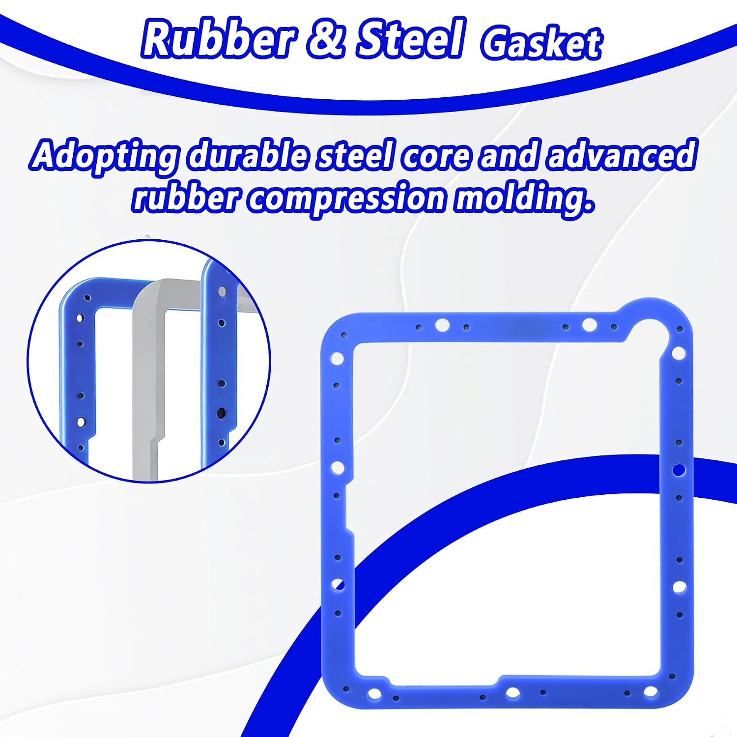 93107 Transmission Oil Pan Gasket Fit for Ford C4, Rubber and Steel Gasket, No Sealant Needed