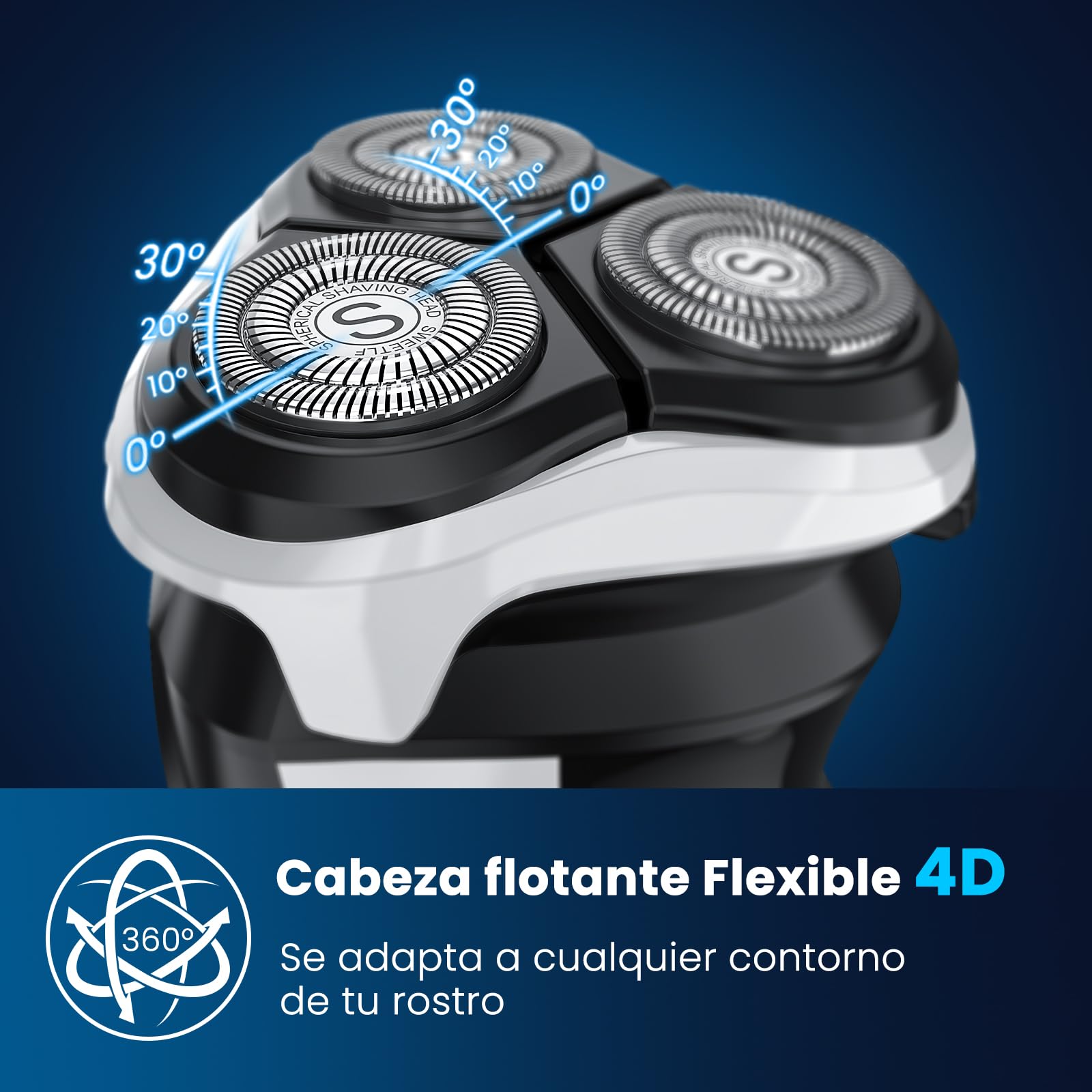 SweetLF Afeitadora Eléctrica Hombre Uso en Húmedo y Seco, Maquina de Afeitar Recargable con Tecnología Impermeable IPX7, con Recortador de Barba