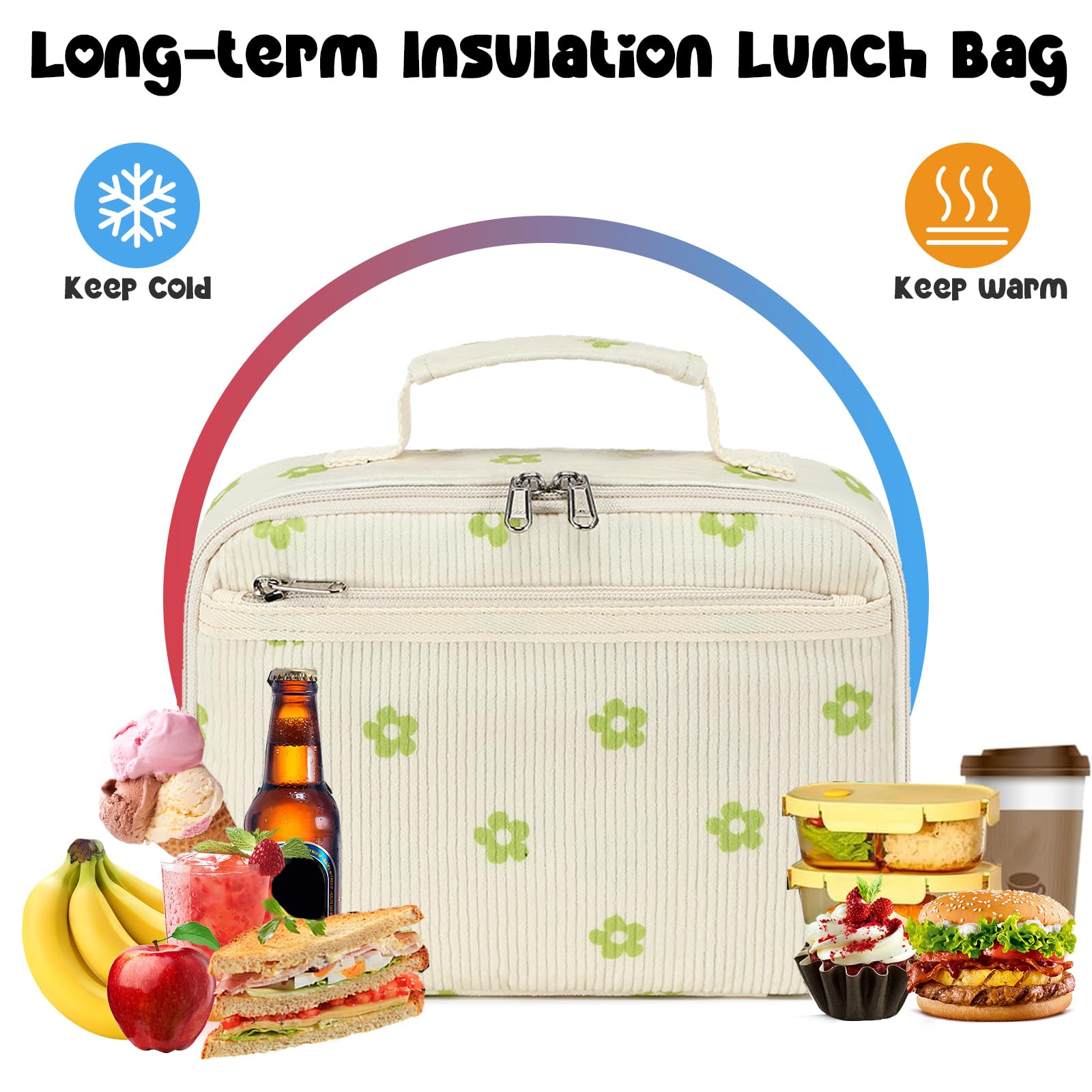 Snapklik.com : Kids Girls Lunch Bag Insulated Lunch Box For School ...