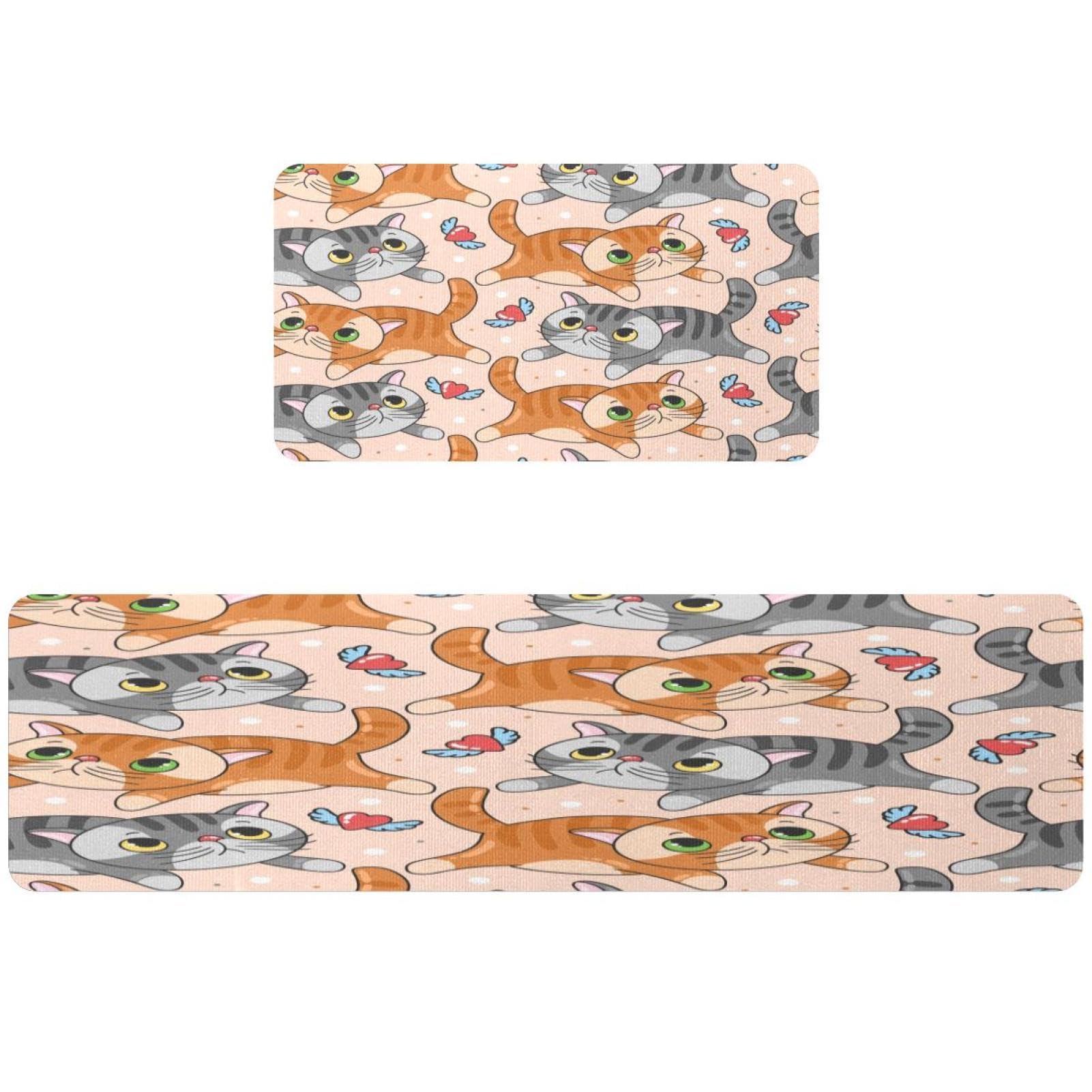 Tapete de cocina con diseño de gatos VAPOKF para un hogar acogedor y alegre