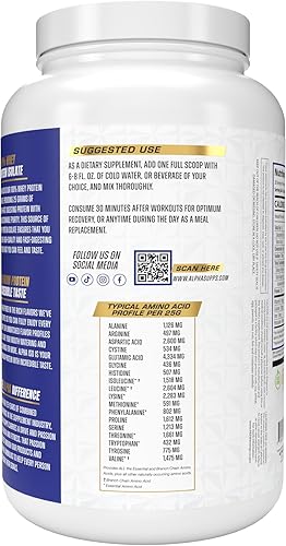 Miniatura 3 de Alpha Supps ISO, polvo aislado de proteína de suero de leche 100% bajo en carbohidratos, 0.88 onzas por porción, ayuda a apoyar el crecimiento