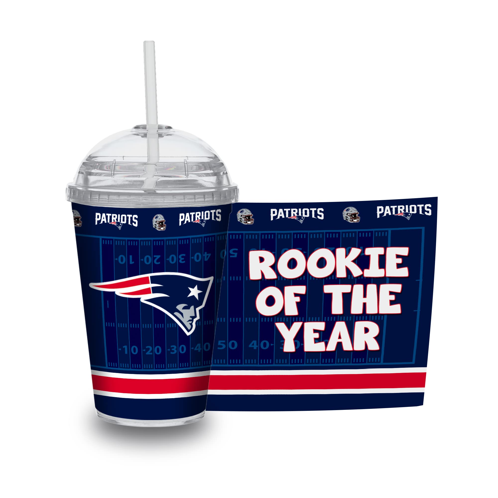 Rico Industries NFL Football Rookie of The Year 12oz Acrylic Tumbler, Youth Tumbler with Swirly Straw