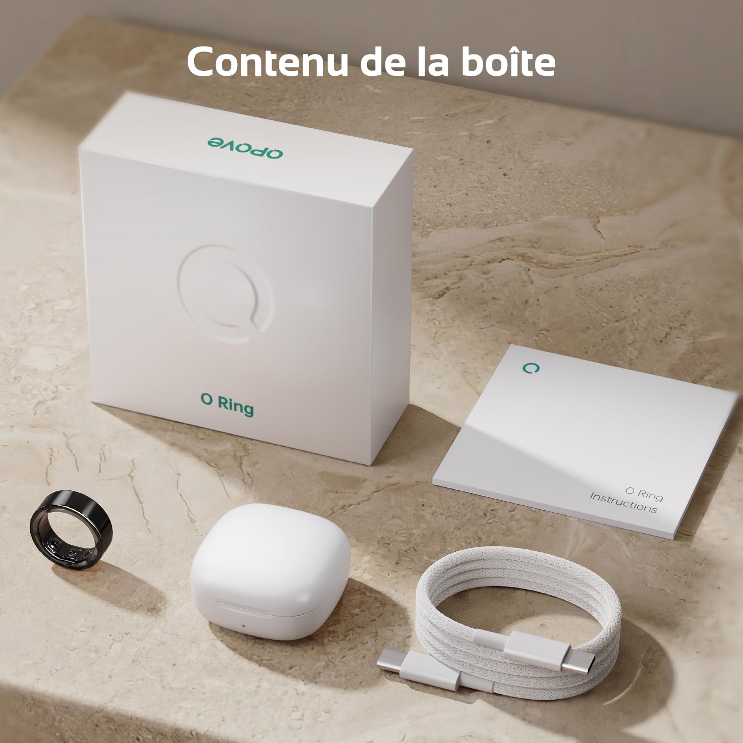 opove Bague Connectée Smart Ring,Tracker Fitness sans Abonnement 8-12 Jours d’autonomie/Suivi Sommeil/Fréquence Cardiaque & Stress/Santé Féminine, iOS & Android,Noir-9