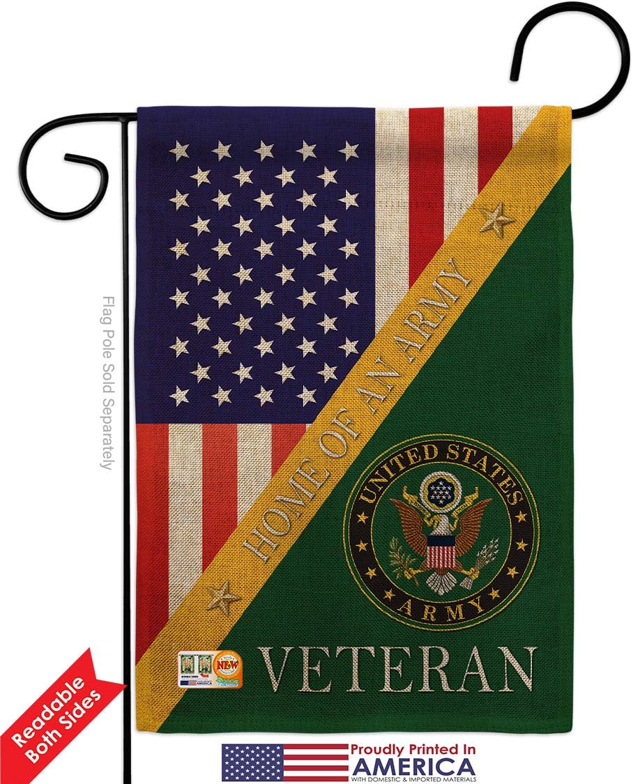 Army Home of Burlap Garden Flag Armed Forces Rangers United State American Military Veteran Retire Official Small Decorative Gift Yard House Banner Double-Sided Made In USA 13 X 18.5