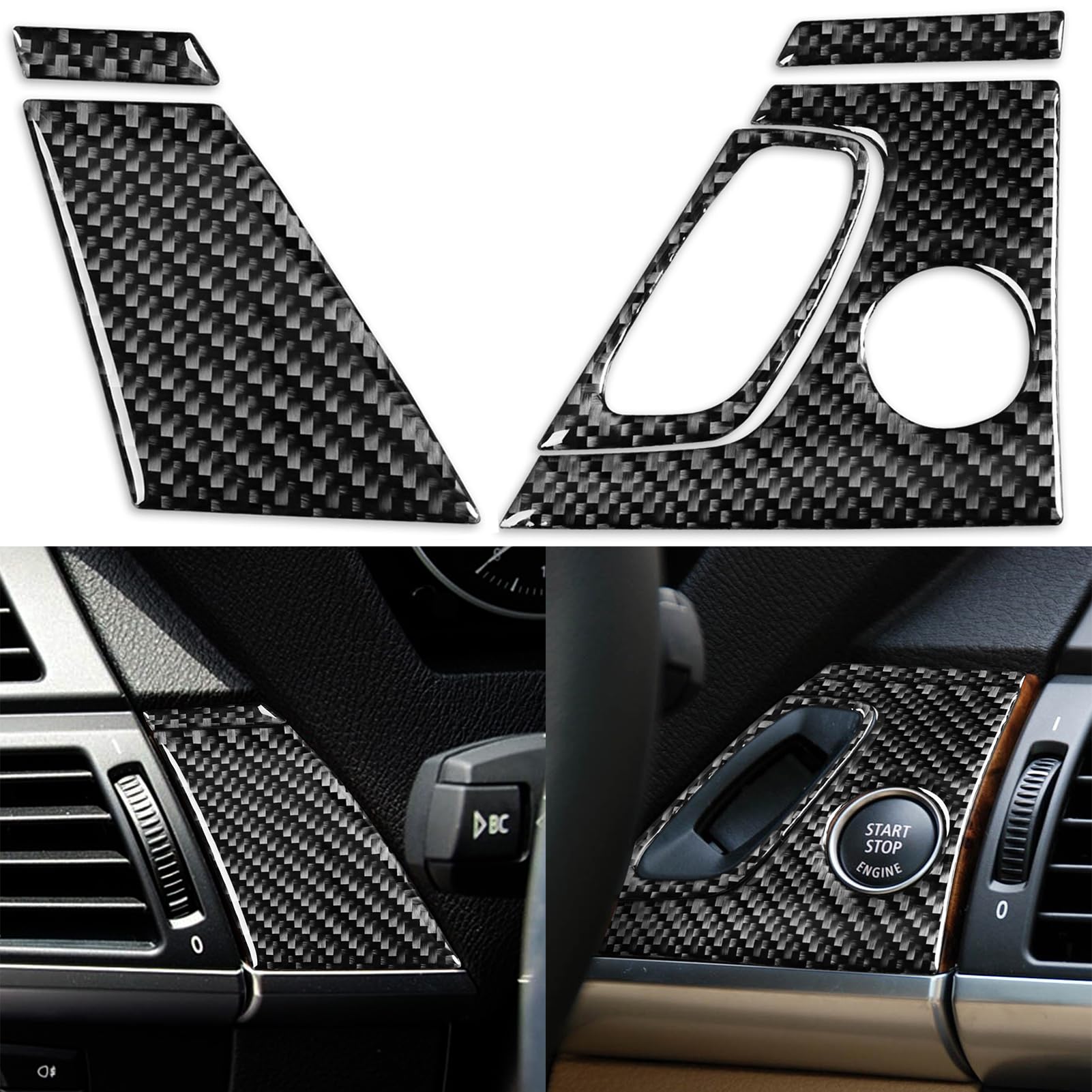  X6 X5 カーボンファイバー 内装パーツセット Amazon.com: NVCNX Real Carbon Fiber Compatible with BMW X5 E70