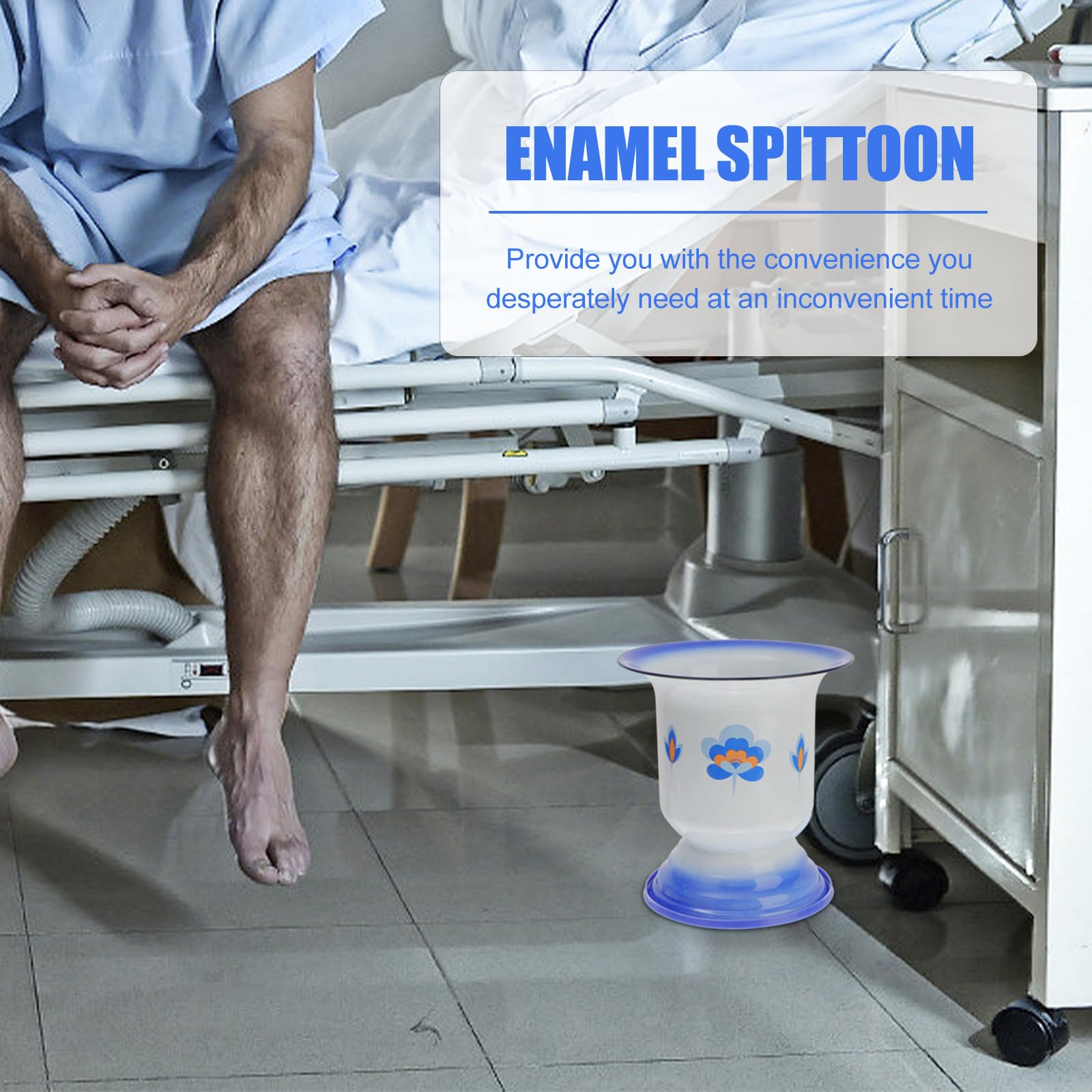 COLLBATH Vintage Emaille Nachttopf Weiß mit Praktischer Verarbeitung und Feiner Handarbeit Einfacher Urinal für Zuhause Robustes Material für Senioren und Kinder Zufälliger Stil
