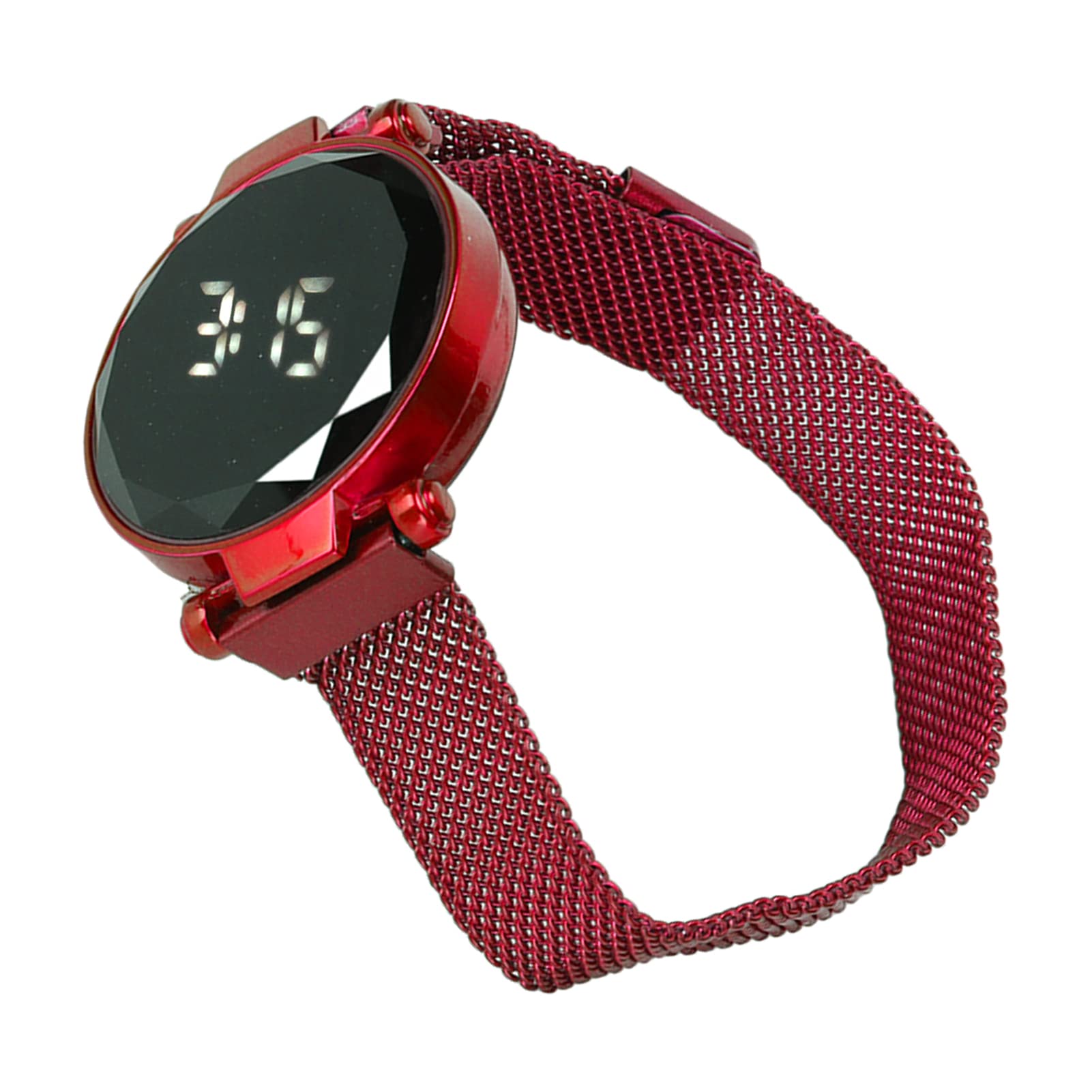 Cocoarm Reloj LED Redondo, Material de Aleación, Pantalla Táctil Grande, Diseño de Moda para Mujeres, Adolescentes y Niñas