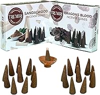 Vista 166 de TRUMIRI Incense Cones - Combo Pack of 20 Cone Incense - 10 Nag Champa + 10 Palo Santo - Insence Cones - Incense Cones Scented - Cone Incense Scents