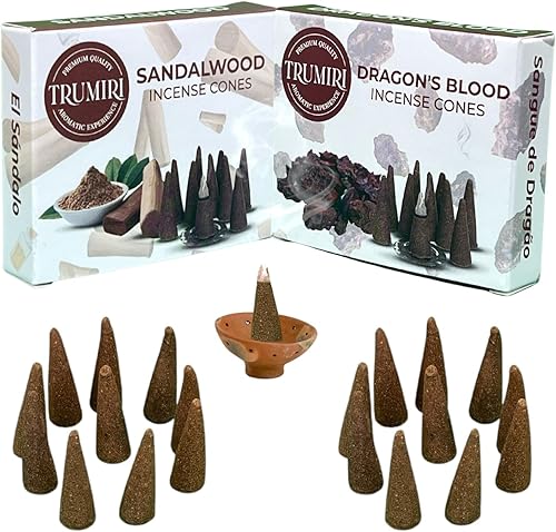 Miniatura 6 de Conos de incienso  Paquete combinado de 20 conos de incienso  10 dragones sangre + 10 sándalo  Conos de insencia  Conos de incienso perfumados