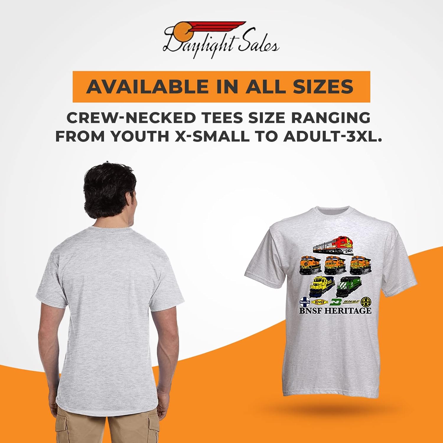 Daylight Sales BNSF Heritage Authentic Railroad T-Shirt Tee Shirt [14] - Image 5