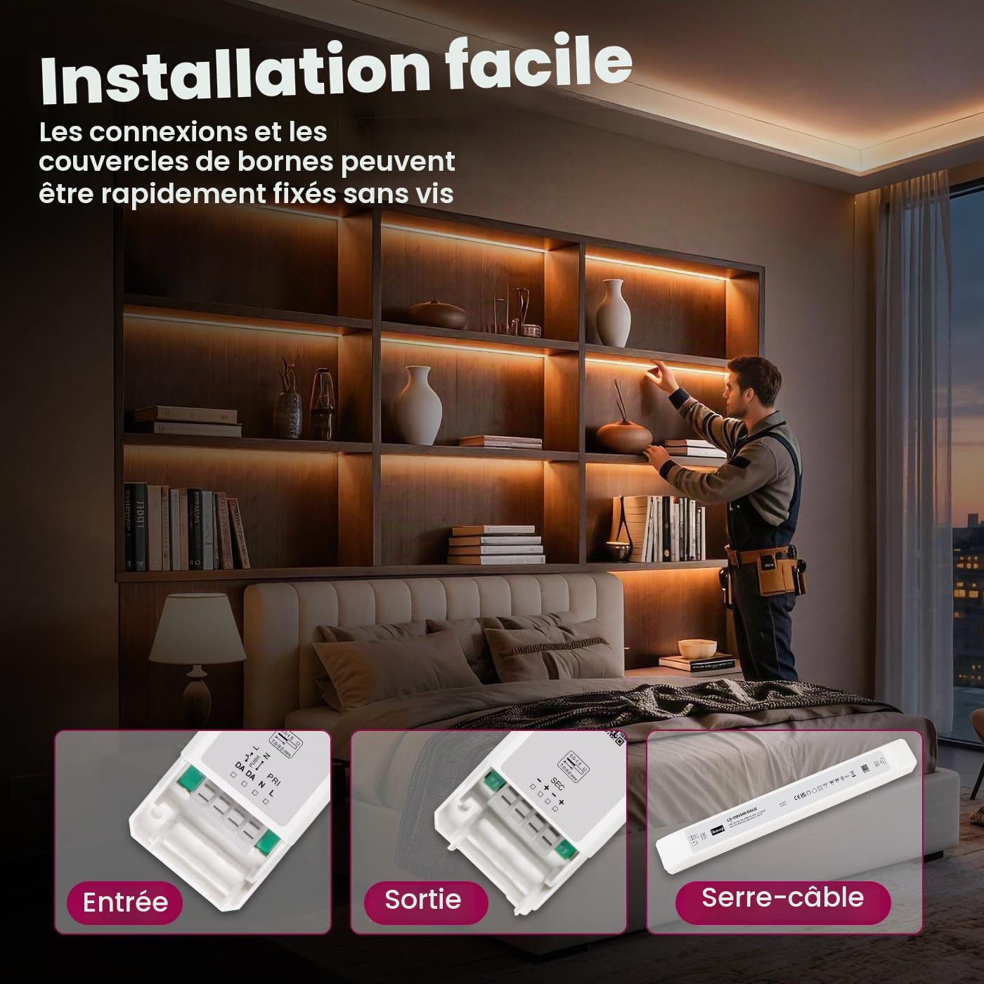 Transformateur LED 24V 150W Variable DALI PUSH Sans Scintillement LED Bloc d'Alimentation Driver