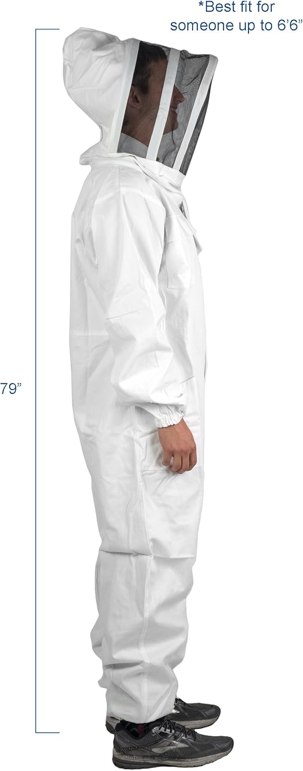 VIVO Professional Cotton Full Body Beekeeping Bee Keeping Suit, with Veil Hood