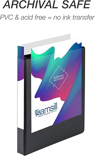 Vista 35 de Samsill Durable - carpeta negra redonda de cartón, Blanco