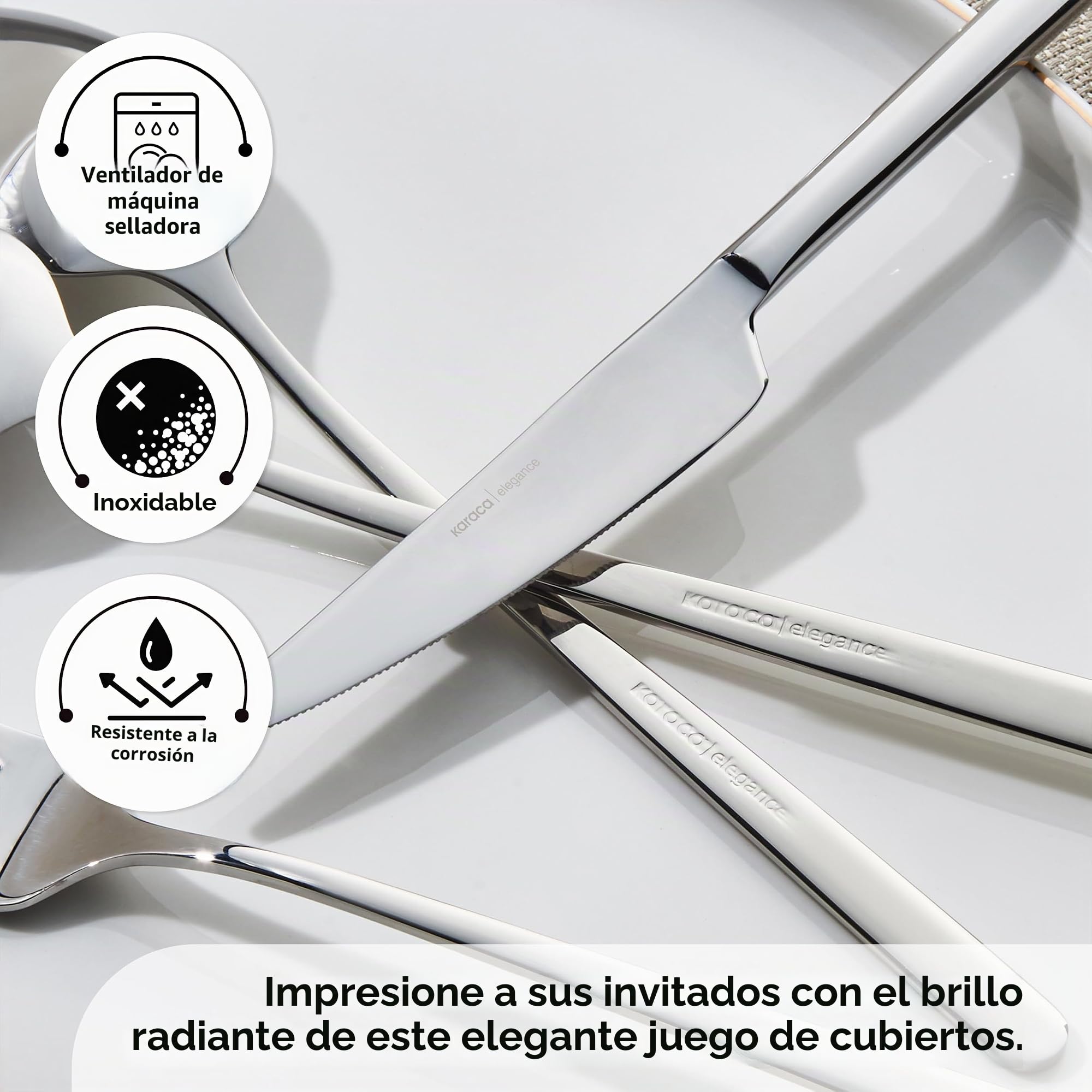 Karaca Boreas - Juego de cubiertos de acero inoxidable 18/10, 84 piezas, para 12 personas, modernos cuchillos, tenedores y cucharas, juego de cubertería inoxidable, apto para lavavajillas, para comida