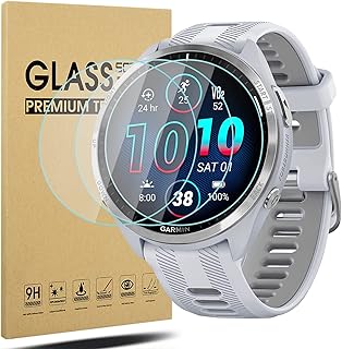 Suoman 3-Pack for Garmin Forerunner 965 Screen Protector, for Garmin Forerunner 965 Smartwatch Tempered Glass Screen Protector 2.5D 9H Hardness [Anti-Scratch]