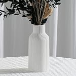 Small Vase, Ceramic Vase, Minimalist Modern Home Decor, for Tables, Bookshelves, Mantel Shelves, Entryway and Centerpieces, Farmhouse, Bohemian (Beige, Large)