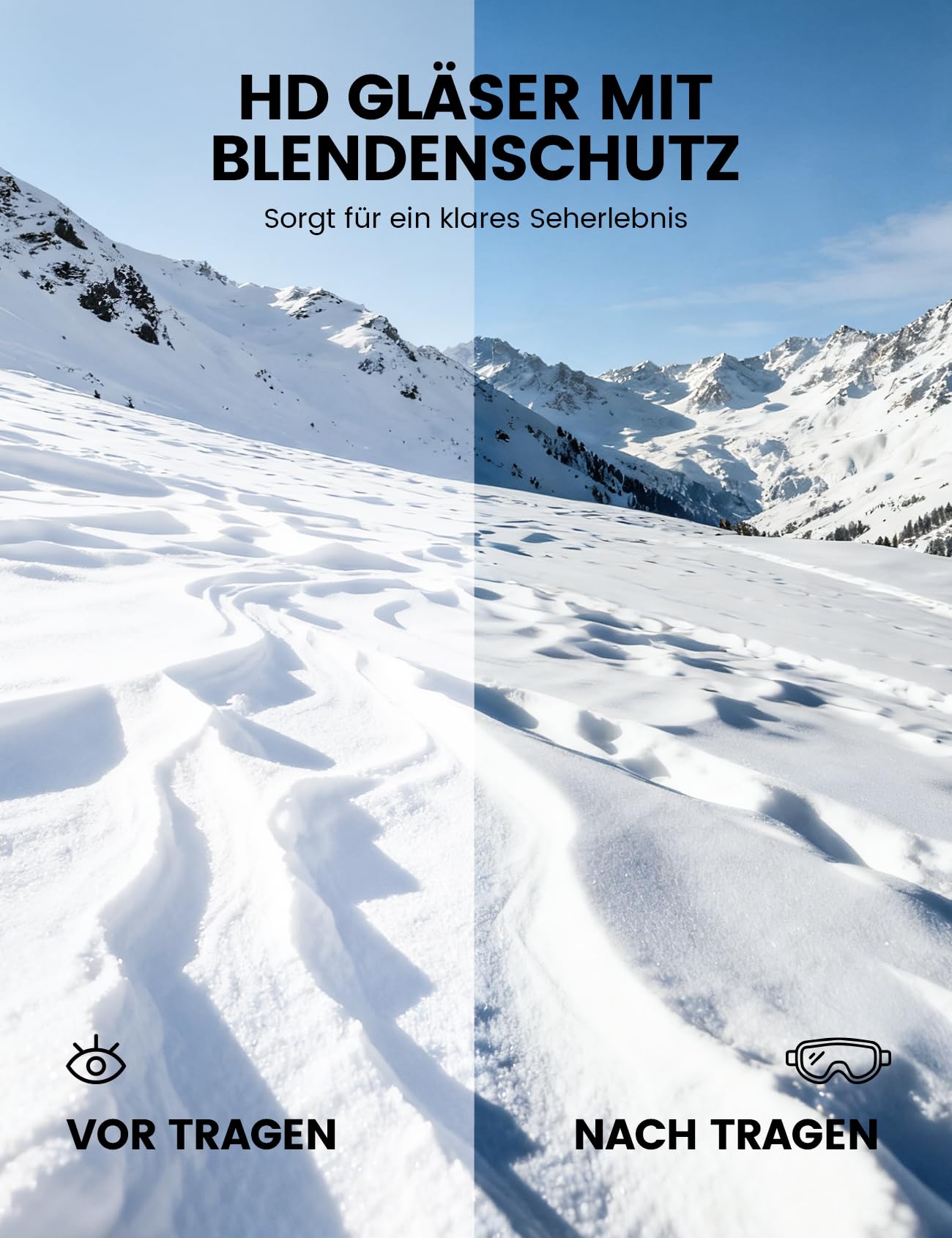 Lamicall Skibrille Damen, OTG Snowboardbrille Herren - [TOP Patentierte Anti-Fog] Verspiegelt Ski Brille für Brillenträger, Ultra HD Snowboard Brille Schutzbrille, UV400 Schneebrille mit Blendenschutz