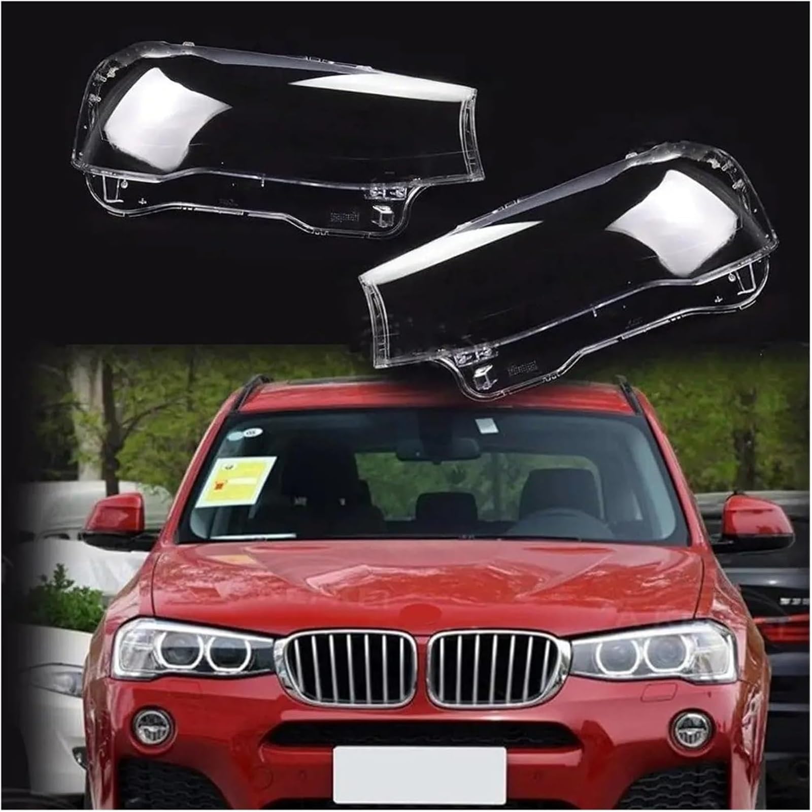 Copriobiettivo faro Per BMW F25 F26 X3 X4 2014-2018 Paralume trasparente per fari anteriori(Left)