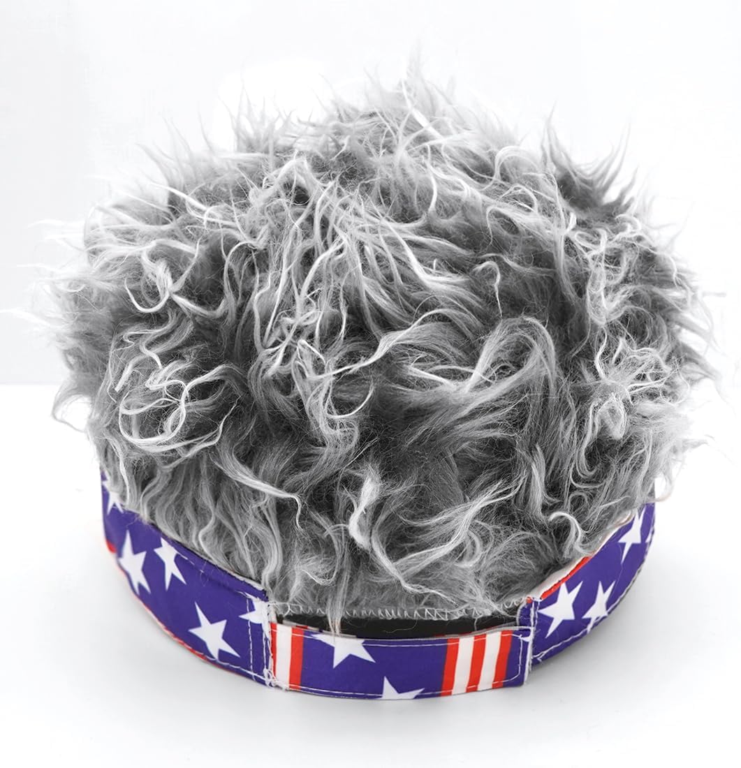 Mens Visor Cap Wig Spiked Adjustable Baseball Cap Golf Hats image 5