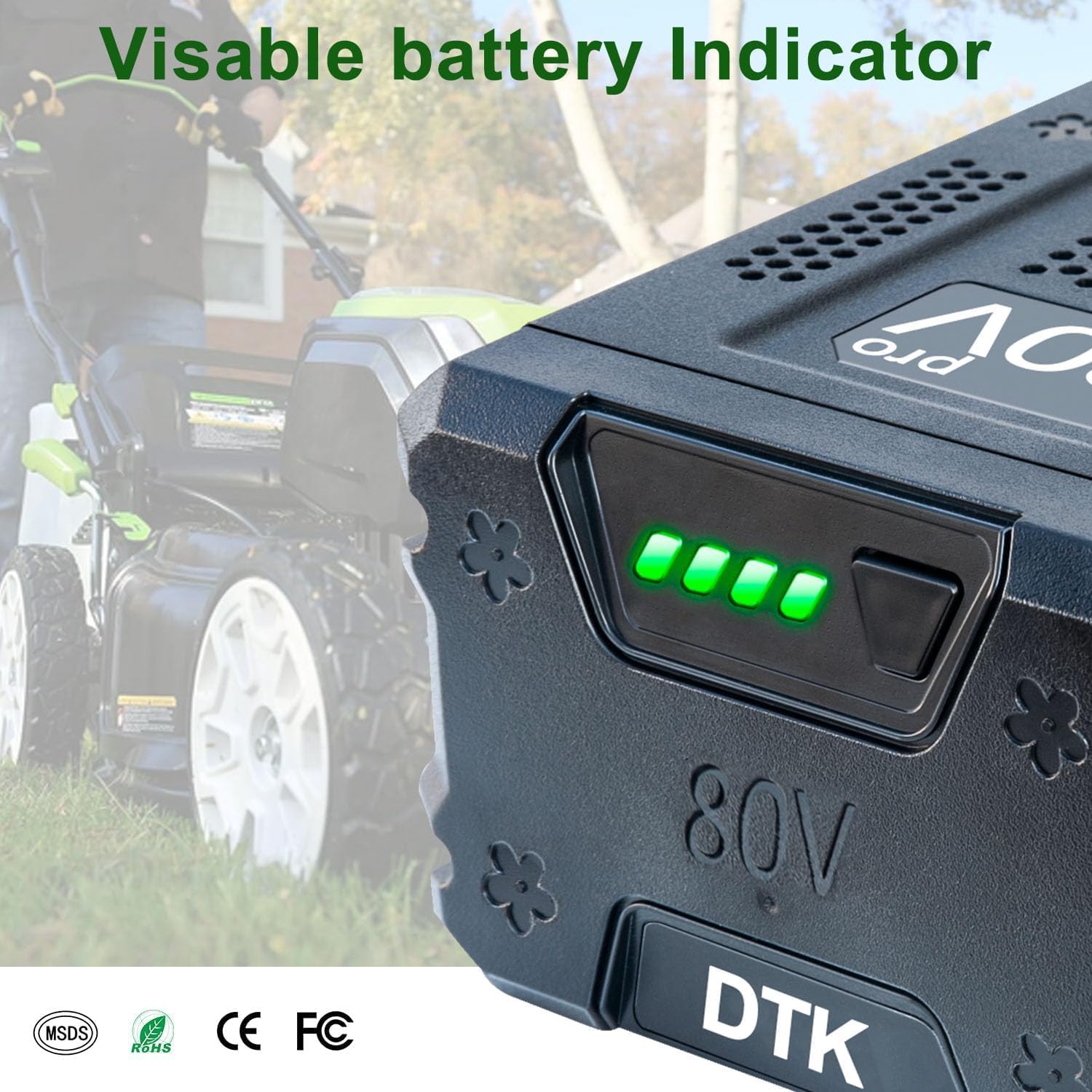 DTK 6Ah Long Lasting Batteries Replacement for Kobalt 80V Battery 6000mAh KB2580-06 KB680-06 Lithium Ion Cordless Power Tools KB280-06 2 Packs