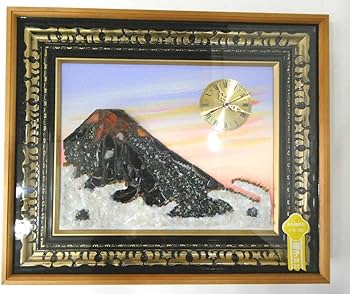 Amazon.co.jp: 富士山 貴石画 宝石画 天然石 ストーンアート 豪華 木製