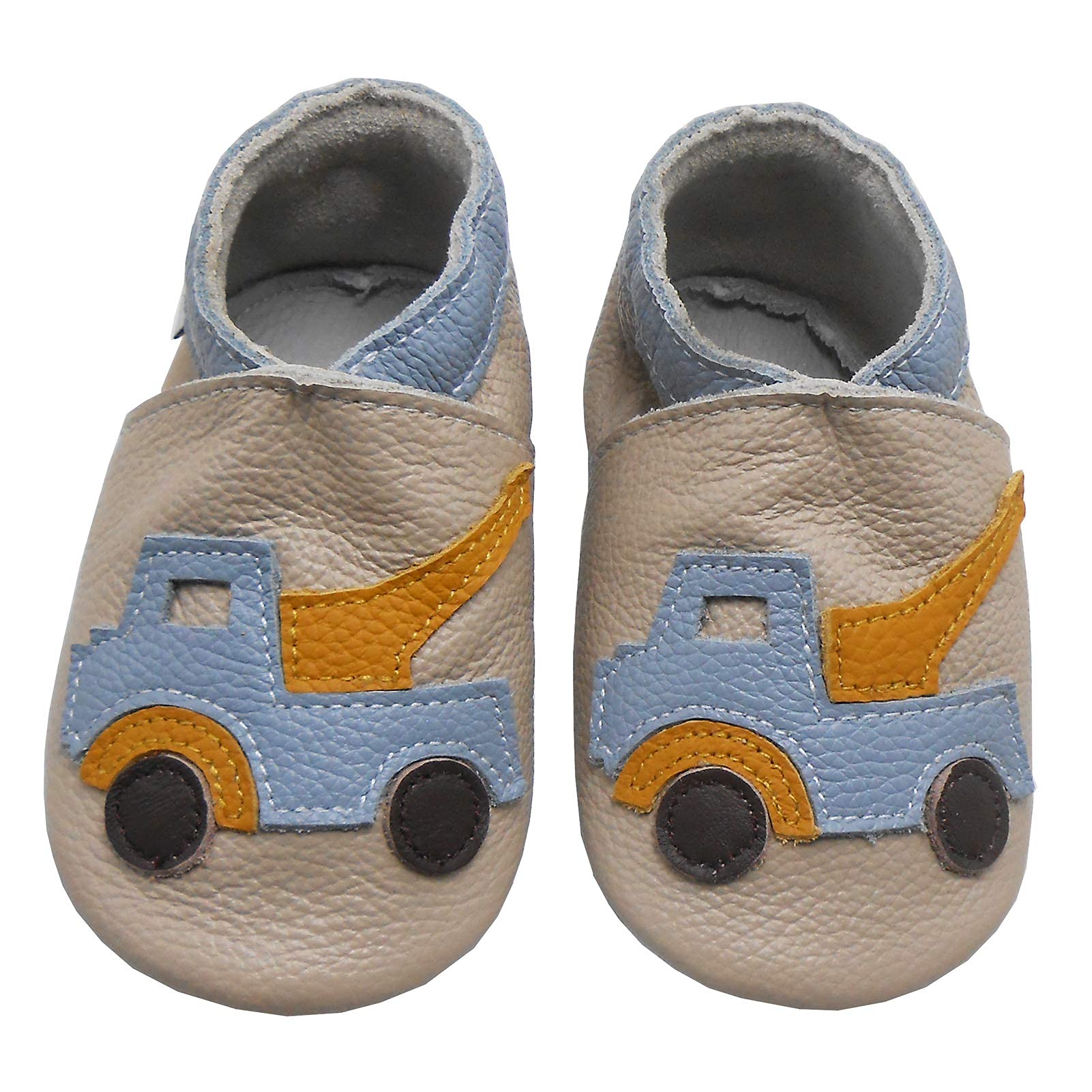 Bemesu Obuwie dziecięce, miękkie skórzane buty do nauki chodzenia, zamszowa podeszwa, buty chłopięce, buty dziewczęce, 0-6 miesięcy, 6-12 miesięcy, 12-18 miesięcy i 18-24 miesięcy