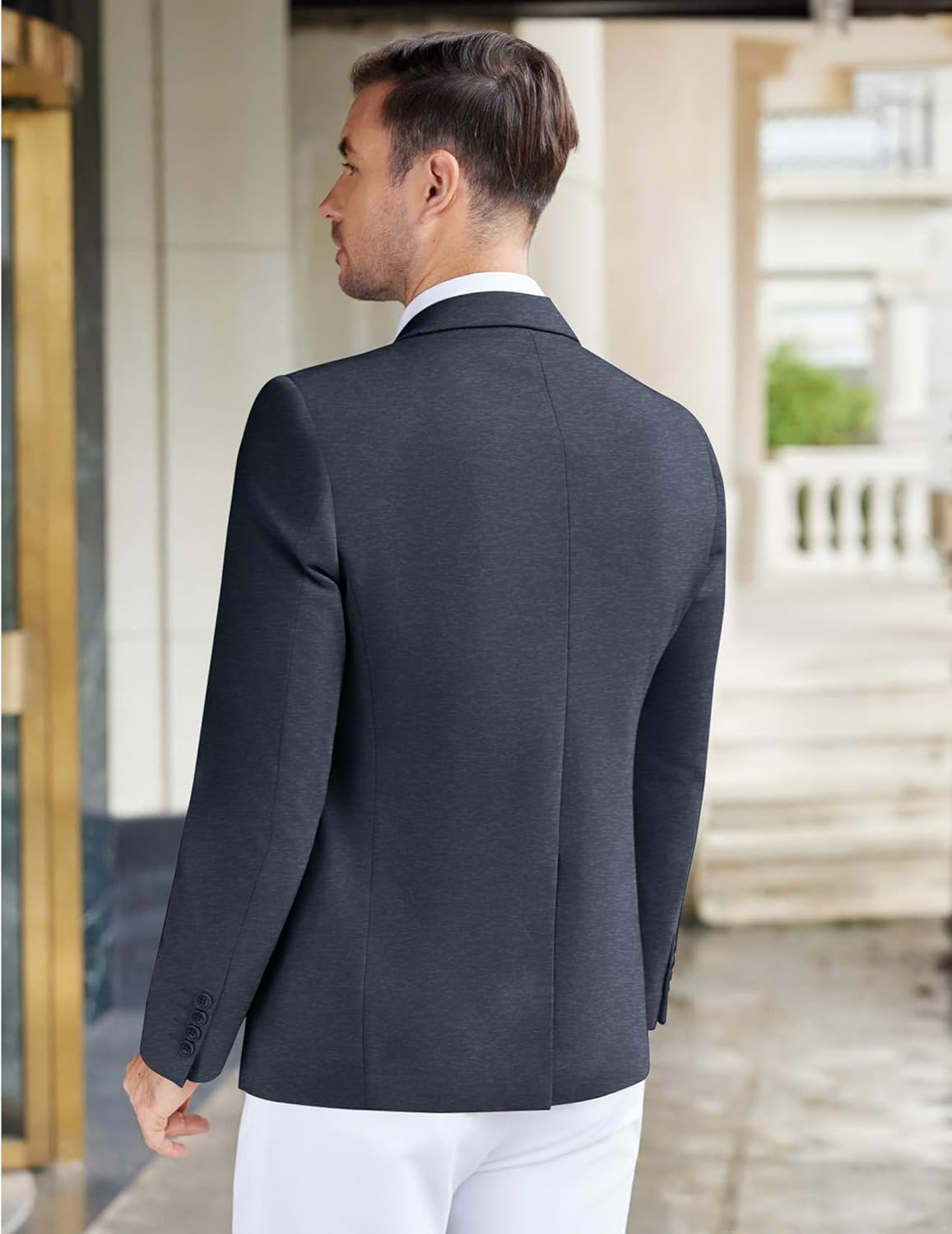 COOFANDY Men's Casual Knit Blazer Stretch Slim Fit Sport Coat Two Button Lightweight Suit Jackets - Image 3