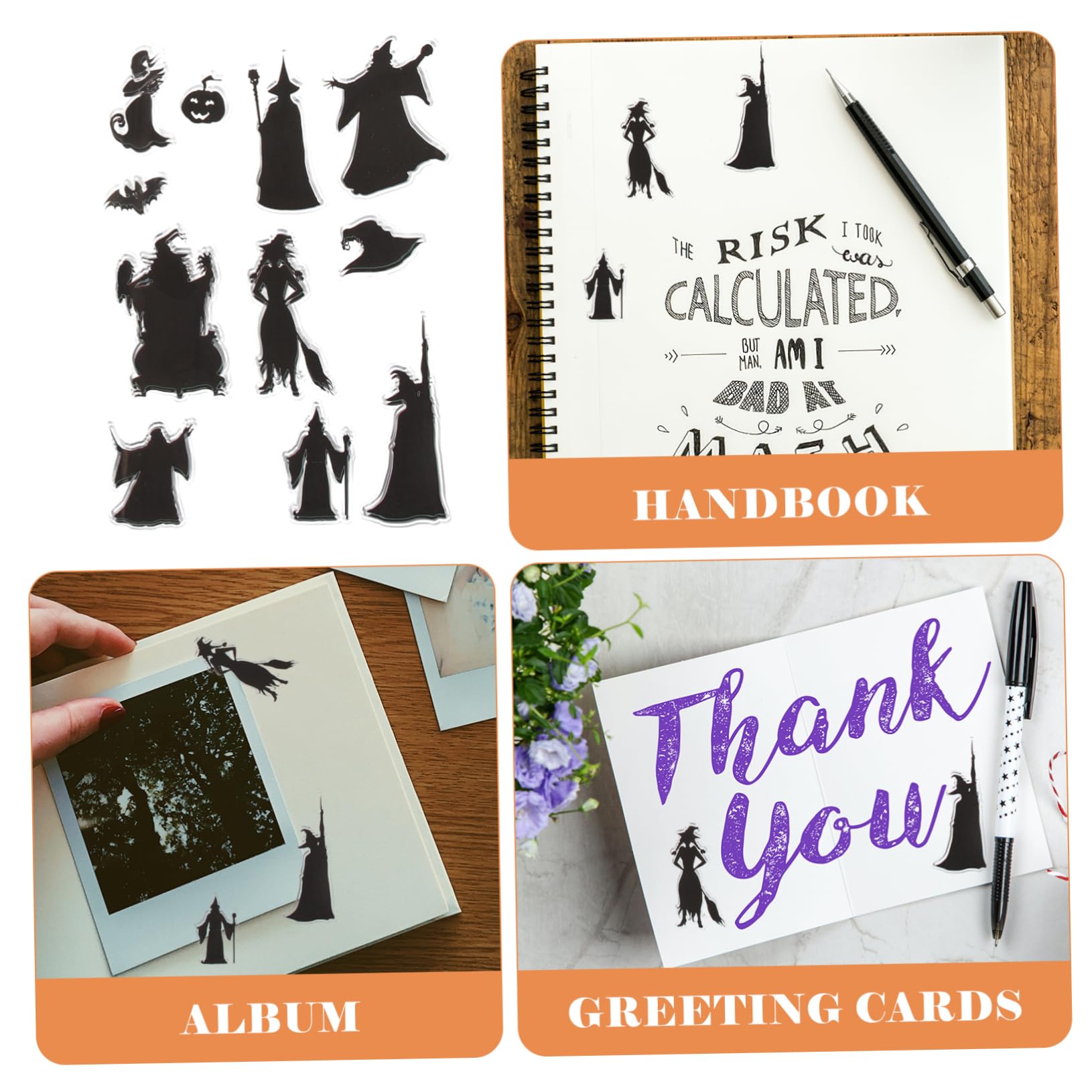 TEHAUX 40stücke Halloween Silikon Stempel Transparentes Zubehör Für Scrapbooking Handwerk Vielseitige Designs Für Kreative Projekte Wiederverwendbar Und Leicht Zu Reinigen