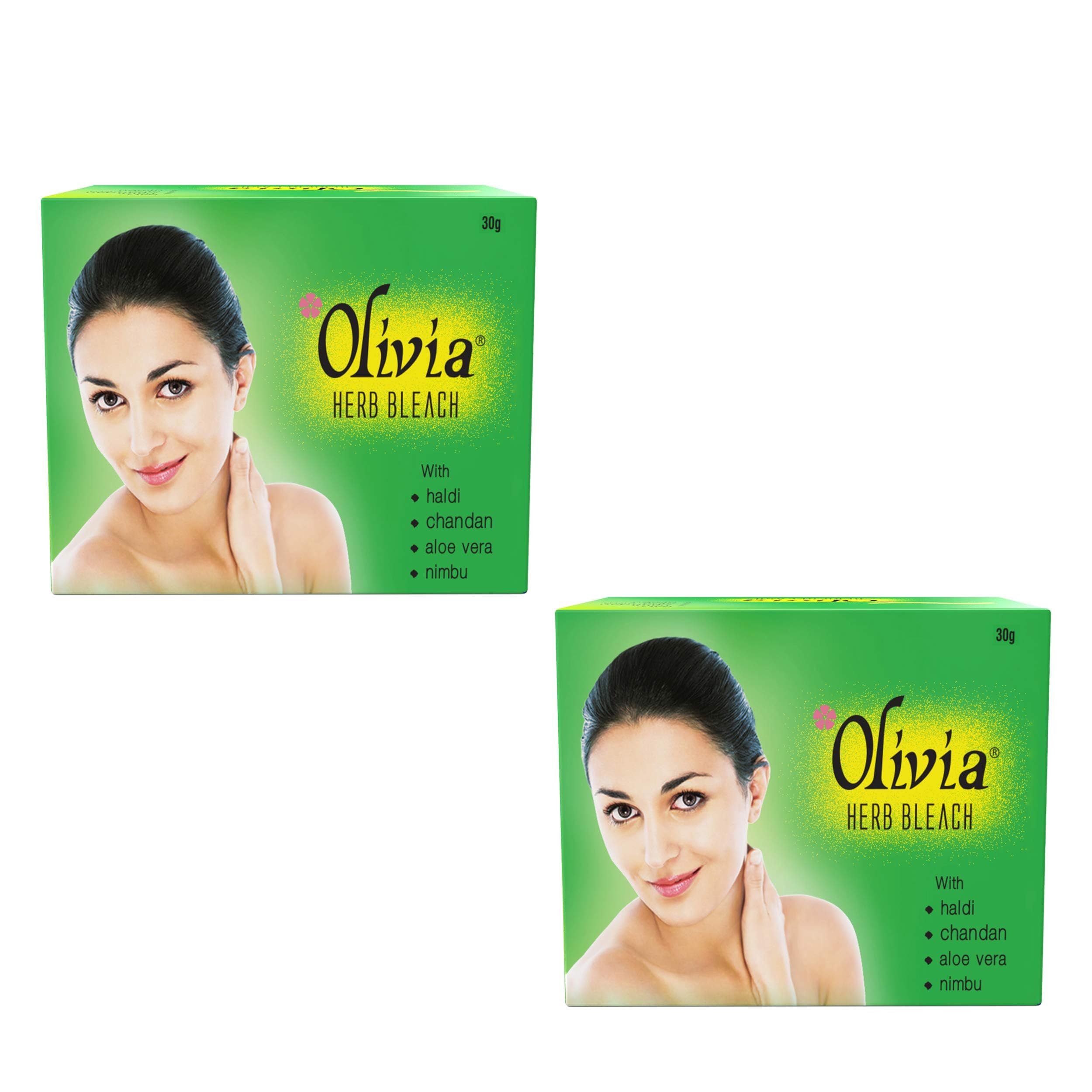 Olivia Herb Bleach for Sensitive Skin 30g x 2 | With Haldi, Chandan, Aloe Vera & Lemon | Removes Tan & Fades Facial Hair | Enhances Skin Tone | Soothes & Hydrates | For Men & Women | Pack of 2-image-4