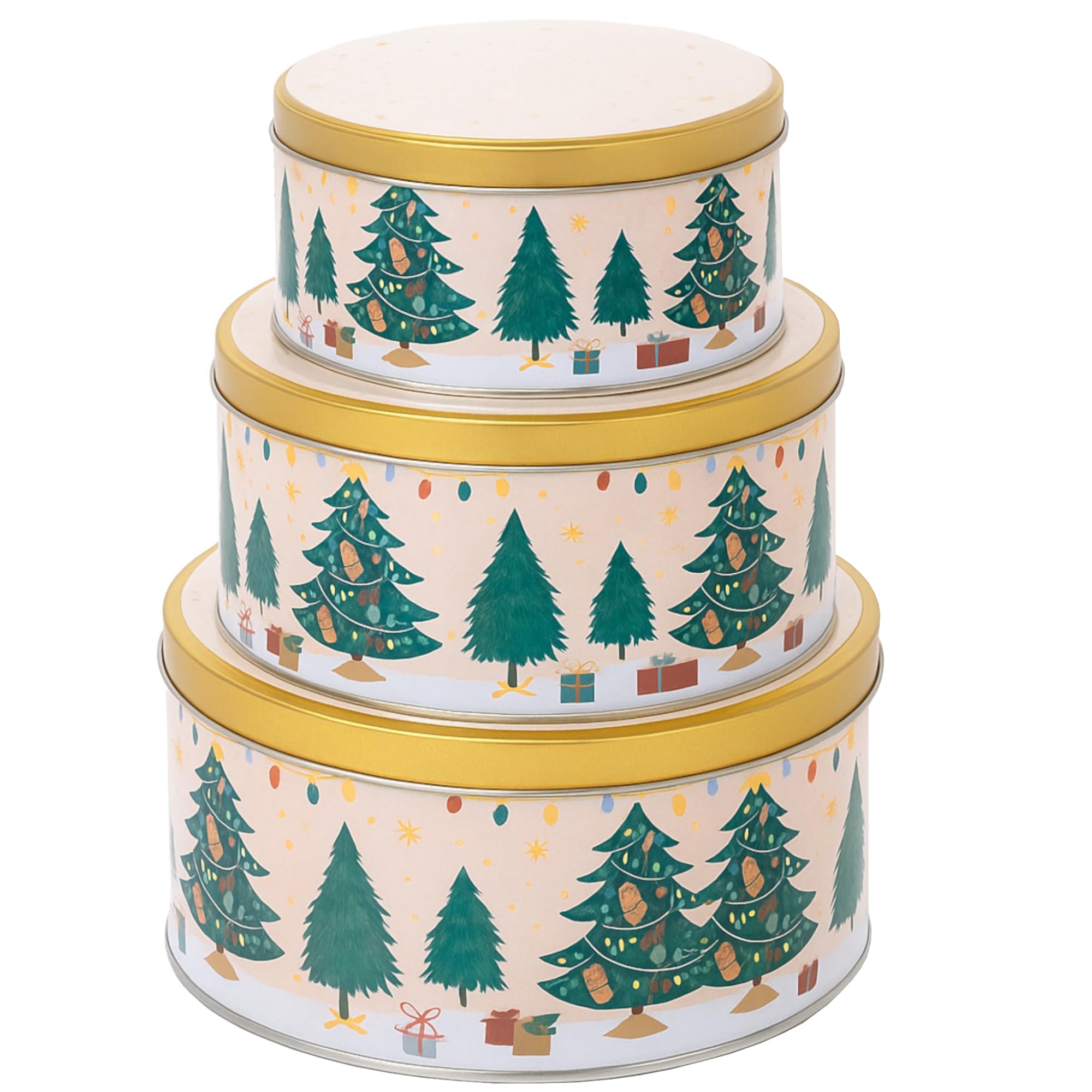 Moritz & Moritz Keksdose Metall Weihnachten Keksdosen 3er Set Rund - Blechdose mit Deckel im festlichem Design