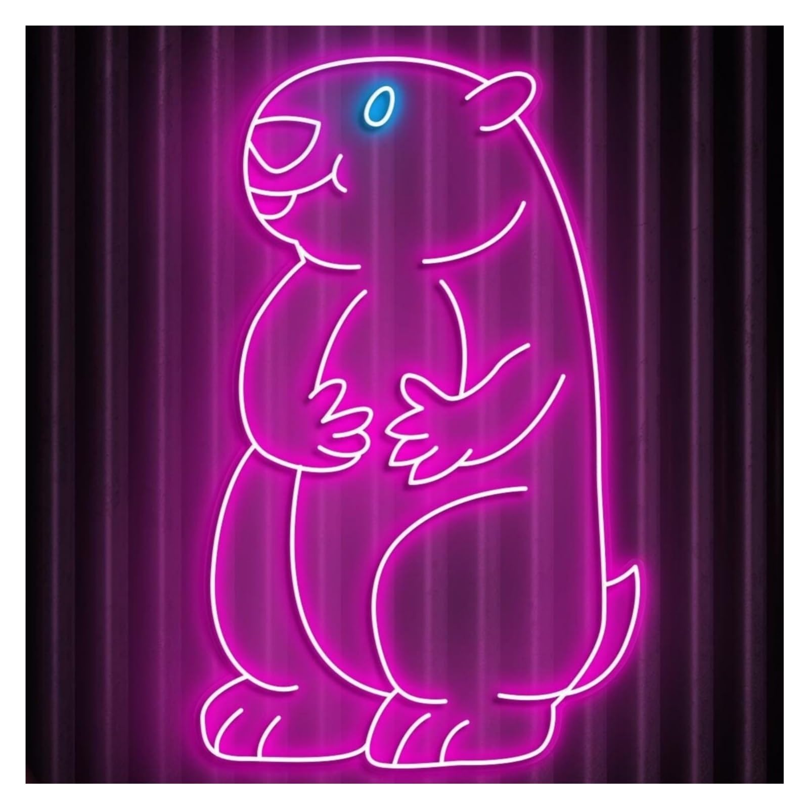 RONGCH Hanging Art Signs Groundhog Neon Sign, Suitable for Nursery Home Decor with Brightness Adjustable 44cm
