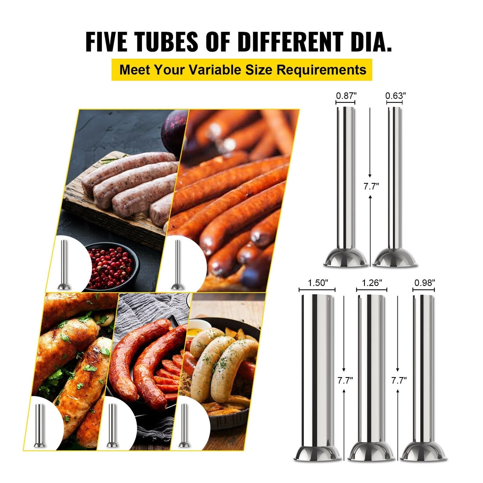 3L 5L 7L 10L 15L pionowa nadziewarka do kiełbasy roboty kuchenne 5 dysze do napełniania akcesoria kuchenne sprzęt gospodarstwa domowego do hot doga Do samodzielnego użytku dla początkujących(15L)