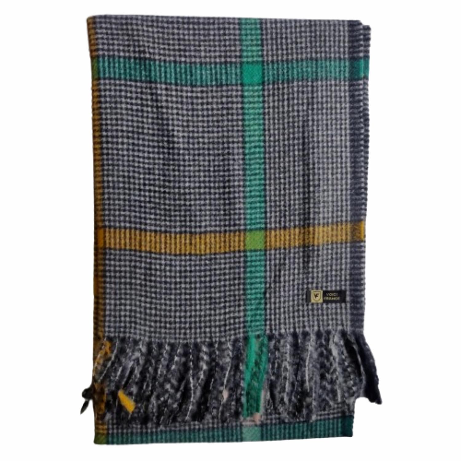 France Men's & Women's checkered Casual Soft and Warm Woolen Muffler for winter grey color super big size-image-29