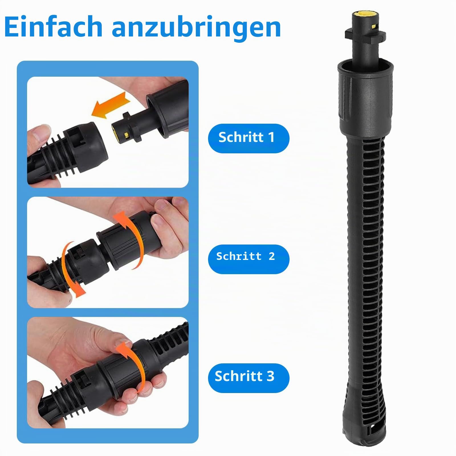 Sprühlanze Verlangerung, Hochdruckreiniger Zubehör für Karcher K2 K3 K4 K5 K6 K7, Strahlrohr für Hochdruckreiniger, 0.4M Verlangerung, Ersatz Sprühpistolen-Verlangerungsstange, 2 Stück