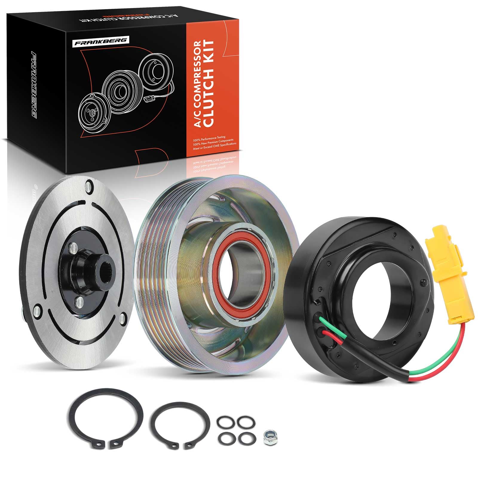 Frankberg Compresor Magnético AC Acoplamiento magnético Compatible con M.i.n.i R56 1.6L M.i.n.i cabrio R57 1.6L M.i.n.i R56 1.4L Berlingo Multispace B9 1.6L C3 I FC FN 1.4L Replace# 890041
