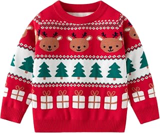 Suéter de punto de invierno para bebé, Navidad, manga larga, sudaderas, ropa cálida, 1-6 años
