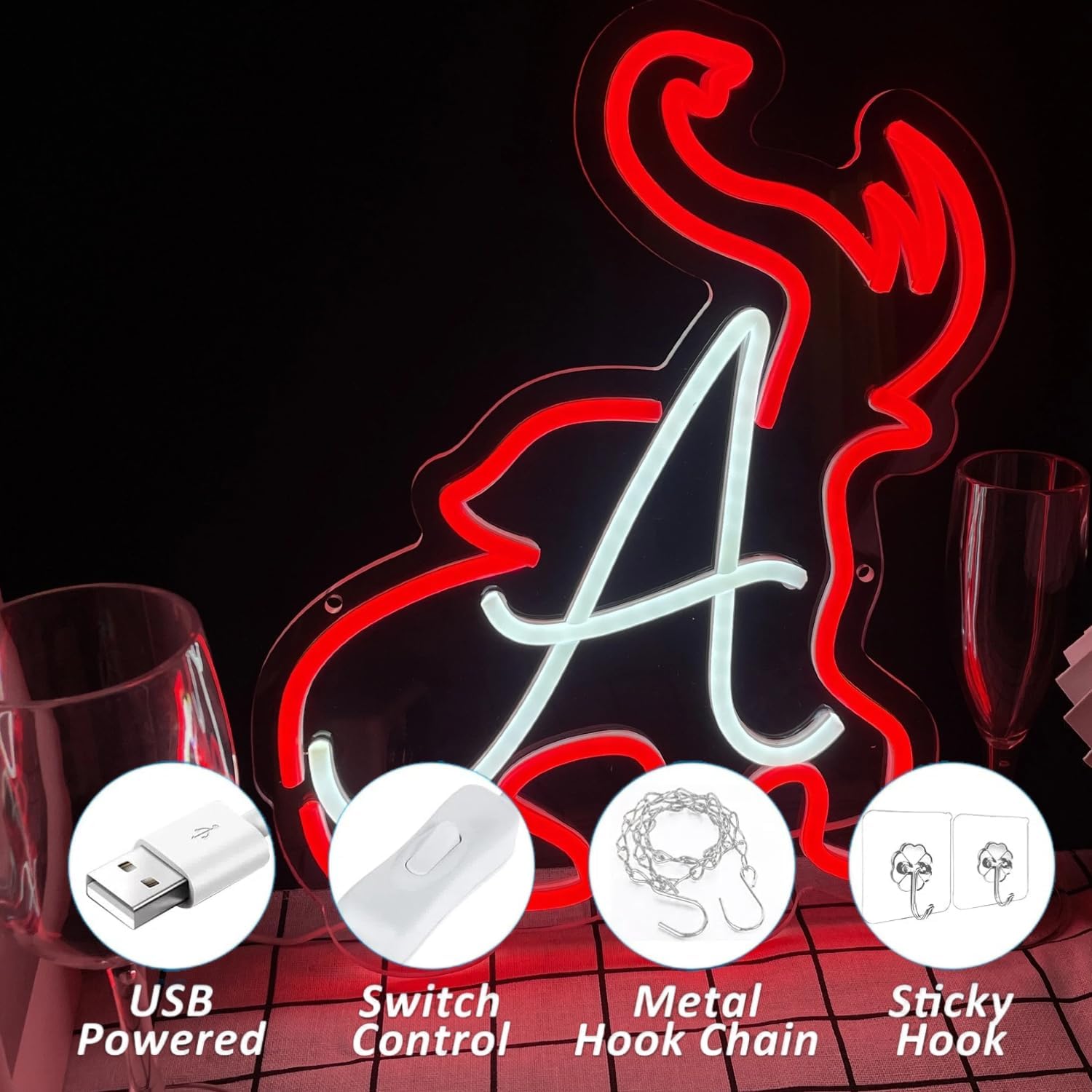 University Alabama Neon Sign for Wall Decor University Football Team Neon Light Football LED Signs Sports Signs for Man Cave Red Dorm Decor for College Students Graduation Gifts for Students
