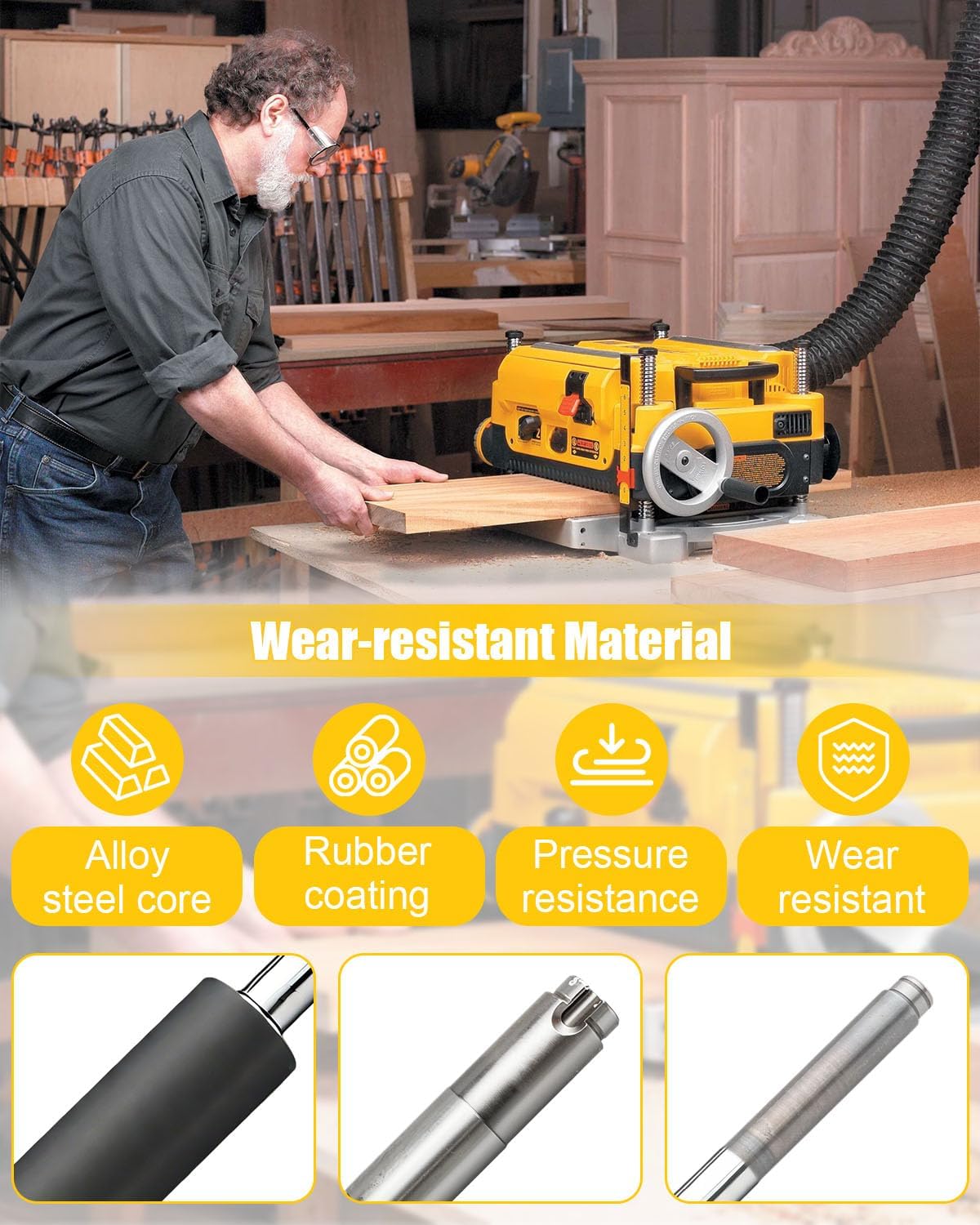 Rear Roller Compatible with DW735 DW735X 13 Inch Three Knife Two Speed Thickness Planer Replace 5140010-94