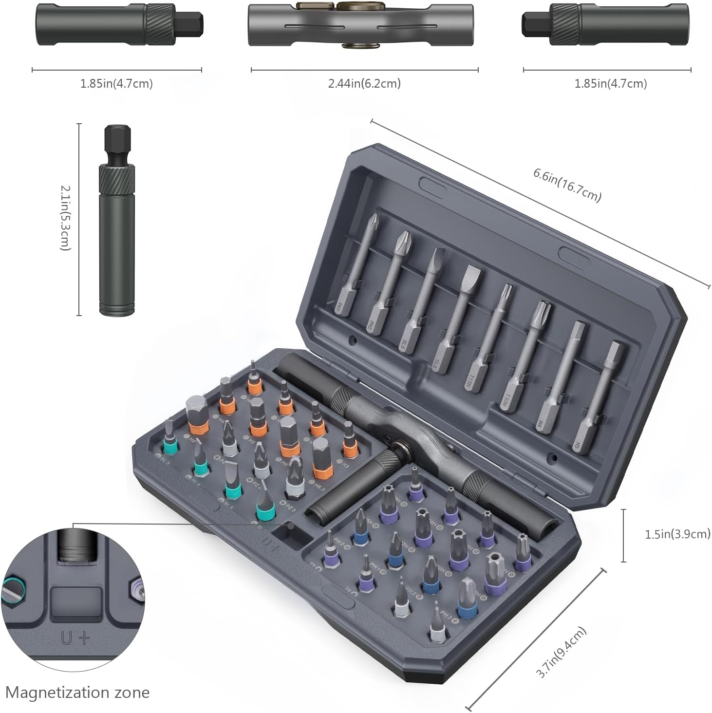 KeeKit Precision Screwdriver Set, 42 in 1 Ratchet Screwdriver Bit Set, Magnetic Mini Screwdriver Set with Case, Multi Screw Driver Bit Set Repair Tool Kit for Glasses, Electronic