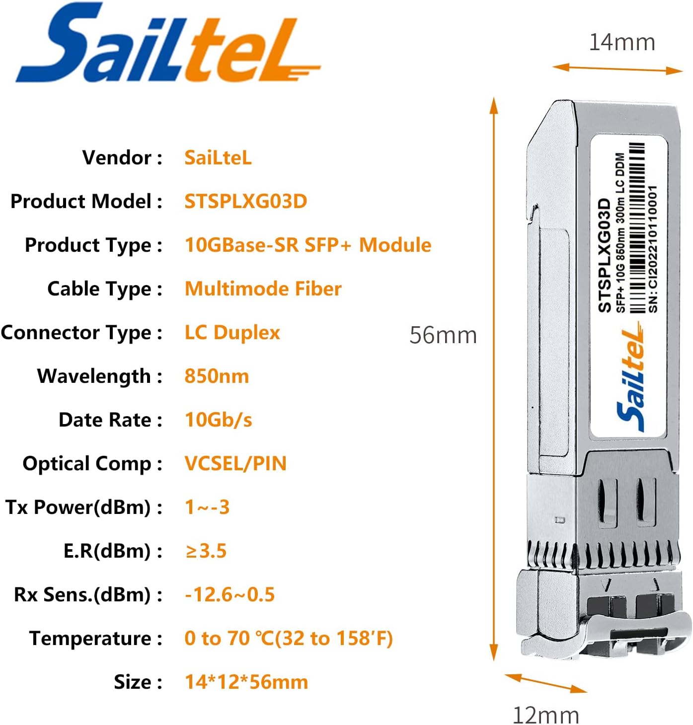 10GBase-SR SFP+ Transceiver, Gigabit Multimode SFP LC Duplex Transceiver,10G 850nm MMF, up to 300 Meters,Compatible with Cisco, Ubiquiti , Mikrotik,Netgear, Fortinet,D-Link,Linksys and More(10 Pack)